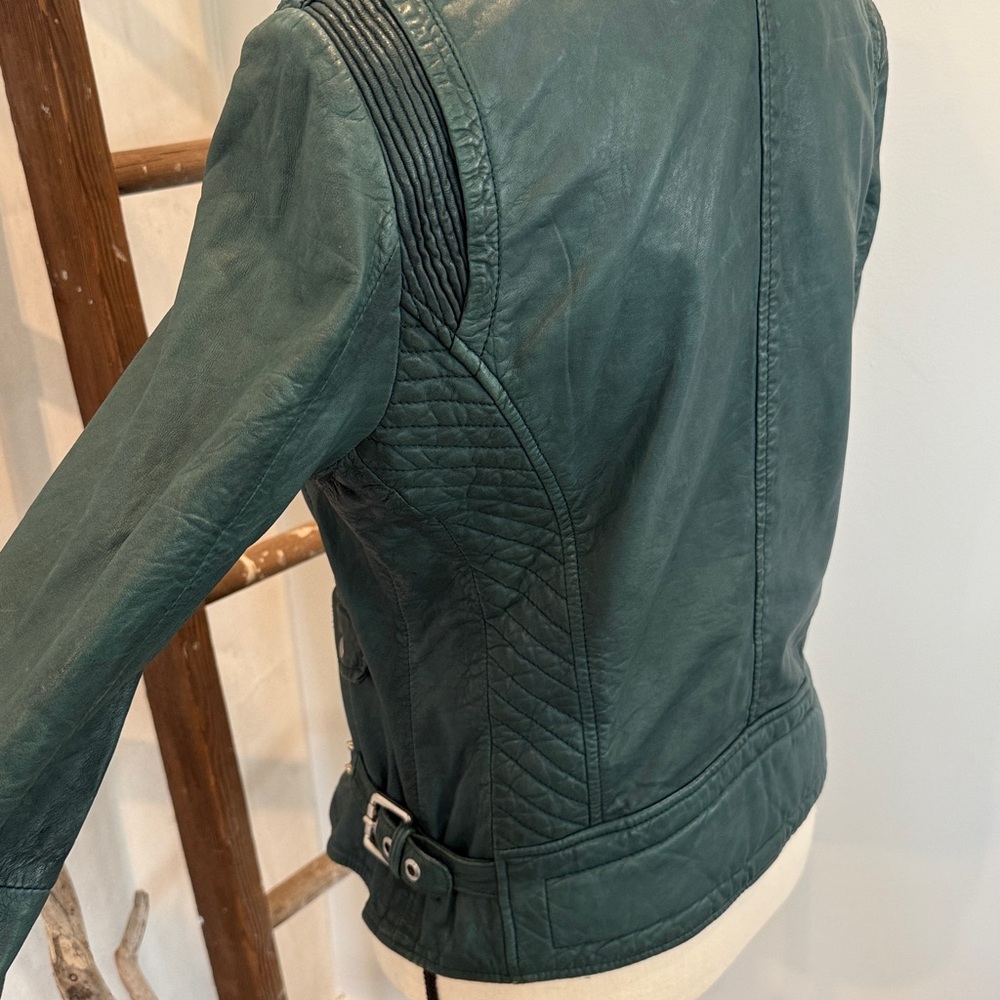 Doma Teal Leather Jacket - Picture 5 of 6